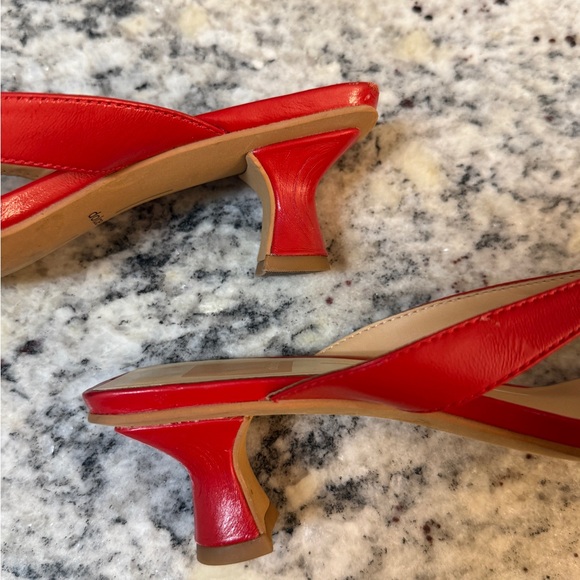 Dolce Vita Red Strappy Square-Toe Kitten Heels - Picture 4 of 5